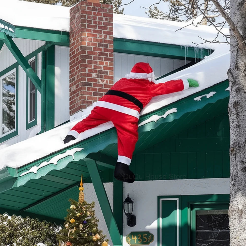 Climbing Santa Claus Hanging Plush for Window, Balcony, Roof, Chimney, Outdoor Christmas Decoration, Festival Merry Gift 2025