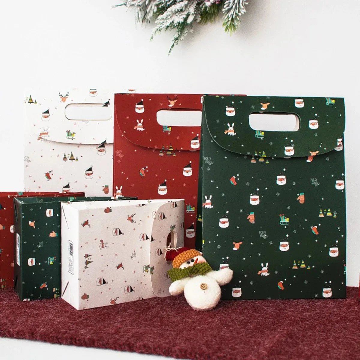 Christmas gift box candy bag portable flip cover souvenir gift bag