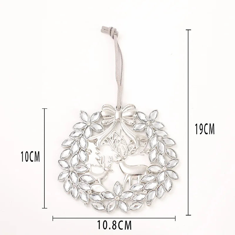 Christmas Crystal Clear Acrylic Snowflake Walking Stick Xmas Tree Pendant Ornaments Christmas Decoration For Home Navidad Noel