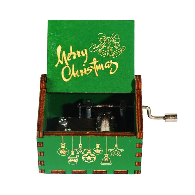 Christmas Halloween Music Box, Wooden Hand Crank Music Box, Merry Christmas, Birthday Present, Special Festival Home Decoration
