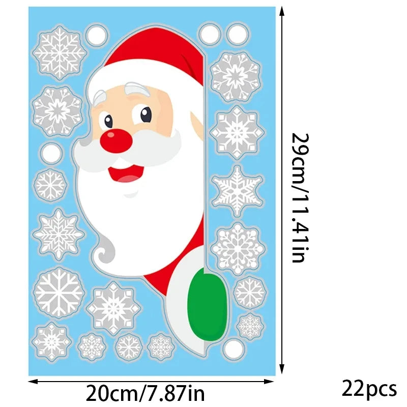 MissDeer Christmas Santa Claus Window Stickers Wall Ornaments Pendant Merry Christmas For Home Decor New Year Glass Decal