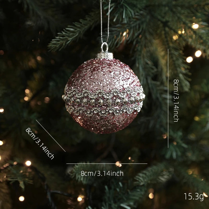 6/12/24/36PCS Christmas Balls Ornament Xmas Tree Hanging Bauble Pendant 2025 Christmas Decoration Home Party Photo Porps Navidad