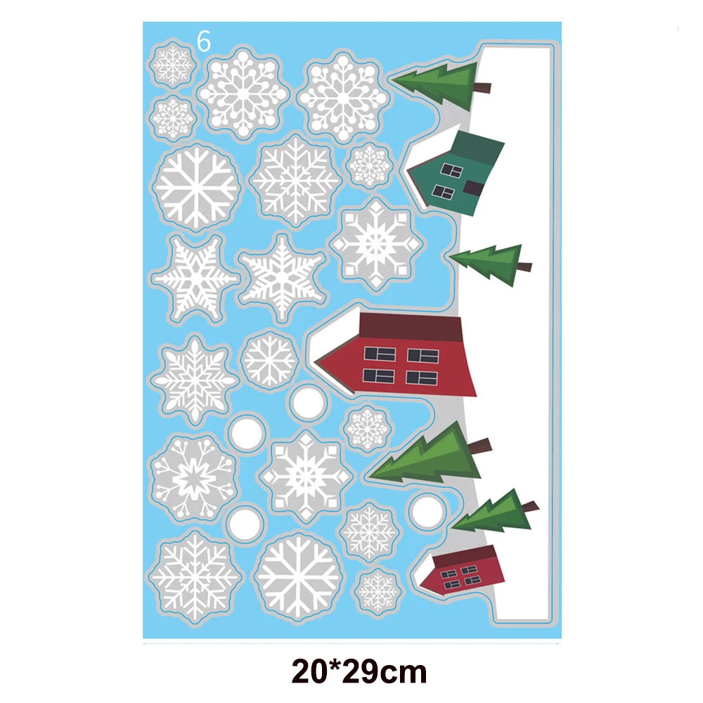 Christmas Window Clings Stickers Holiday Snowflake Santa Claus Reindeer Decals Xmas Decals Window Stickers Christmas Decorations