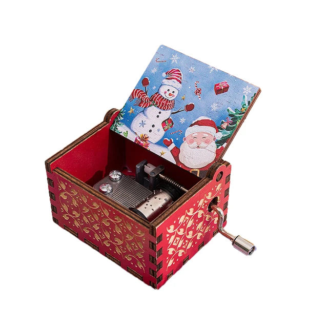 Christmas Halloween Music Box, Wooden Hand Crank Music Box, Merry Christmas, Birthday Present, Special Festival Home Decoration