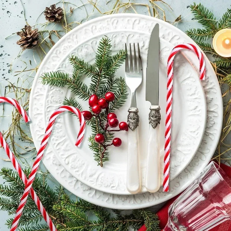 Acrylic Candy Cane Pendant Xmas Tree Twisted Crutch Hanging Ornament Happy New Year Christmas Party Home Decoration Red Green