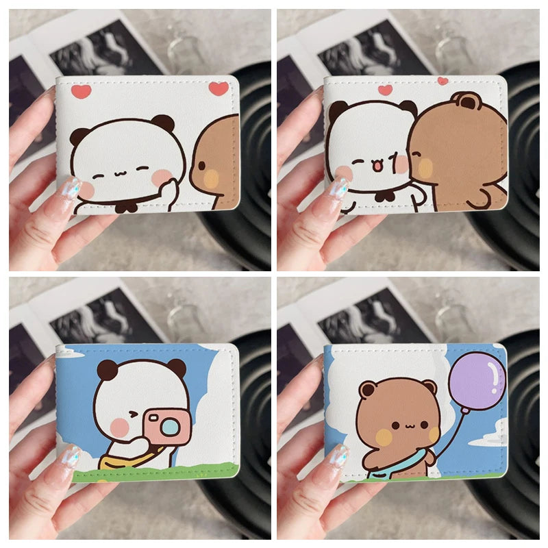 Cute Bubu Dudu PU Leather ID Card Holder Anime Bank Credit Card Box Multi Slot Slim Cards Case Wallet Women Men Card Cover Gift