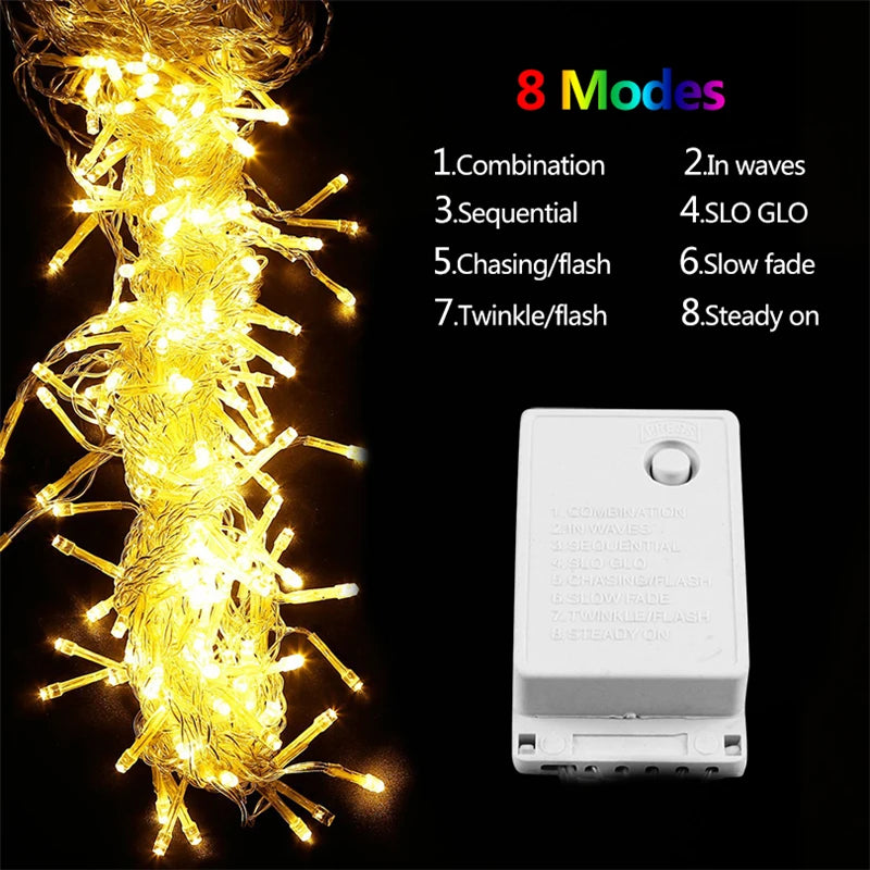 Led Icicle String Lights 4m Street Garland On The House 8 Modes Christmas Lights Outdoor For New Year Christmas Decoration