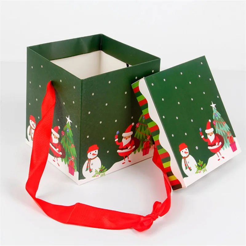 Christmas Gift Boxes Packing Gift Merry Christmas Decorative Carton For Xmas Home Party Decor Navidad New Year Candy Box Case
