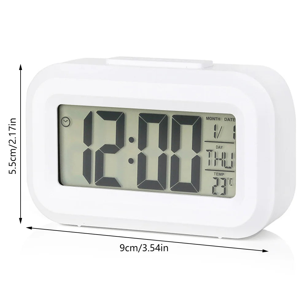 LED Digital Alarm Clock Electronic Digital Alarm Screen Desktop Clock For Home Office Backlight Snooze Data Calendar Desk Clocks