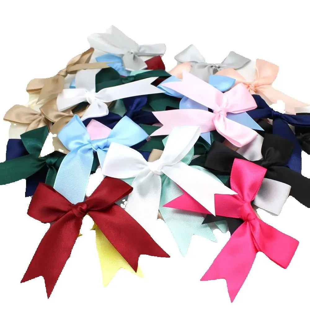 30pcs/lot 85mm ribbon bow craft bow pink white floral gift tie wedding decoration bow DIY birth party baking decoration