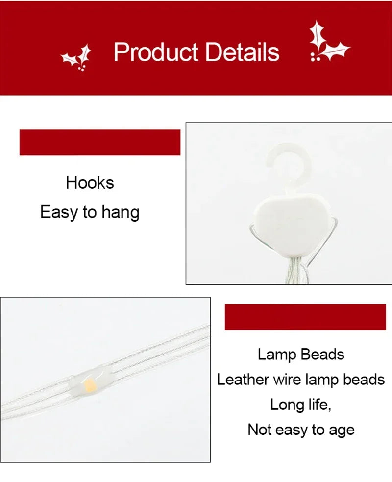 1/3M Santa Claus Climbing Ladder String Lights USB 8 Modes LED Lamp Christmas Decoration for Garden Cristmas Tree New Year Gift