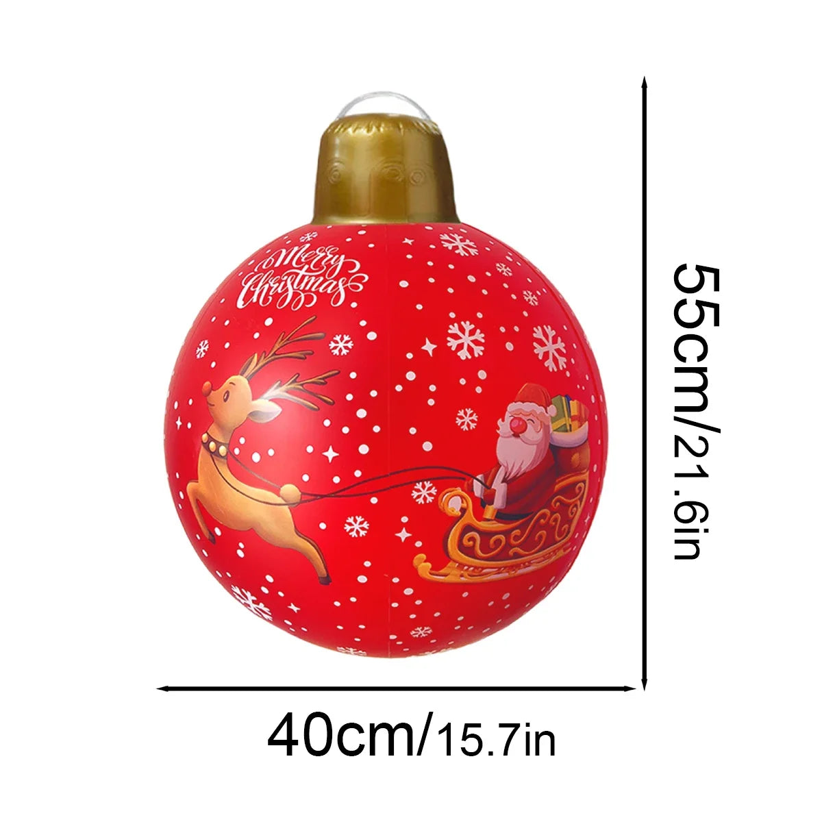 60cm Giant Luminous Inflatable Christmas Ball With No Lights Pvc Outdoor Xmas Decoration Ball Holiday Yard Lawn Porch Decor 2025
