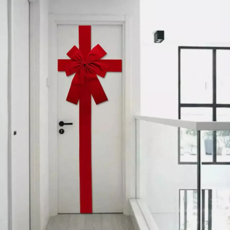 40X30Cm Xmas Big Red Bow Hanging Door Bow Ribbon Wedding Christmas Holiday Front Door Party Home Decorations New Year Diy Supply