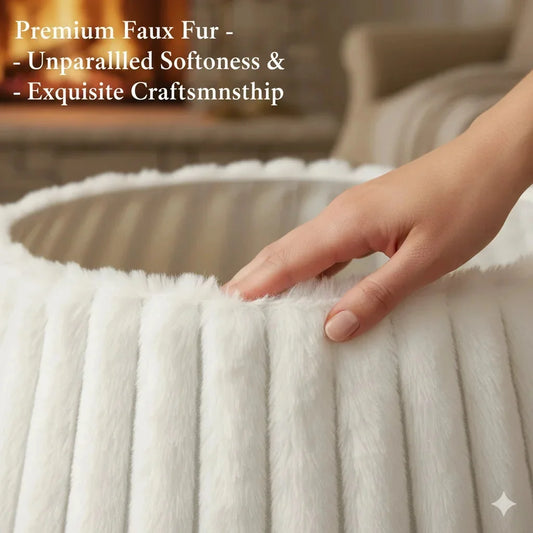 Modern Plush Vertical Christmas Tree Skirt White Furry Tree Bottom Cover Decorations for Winter Holiday Festival Ornament