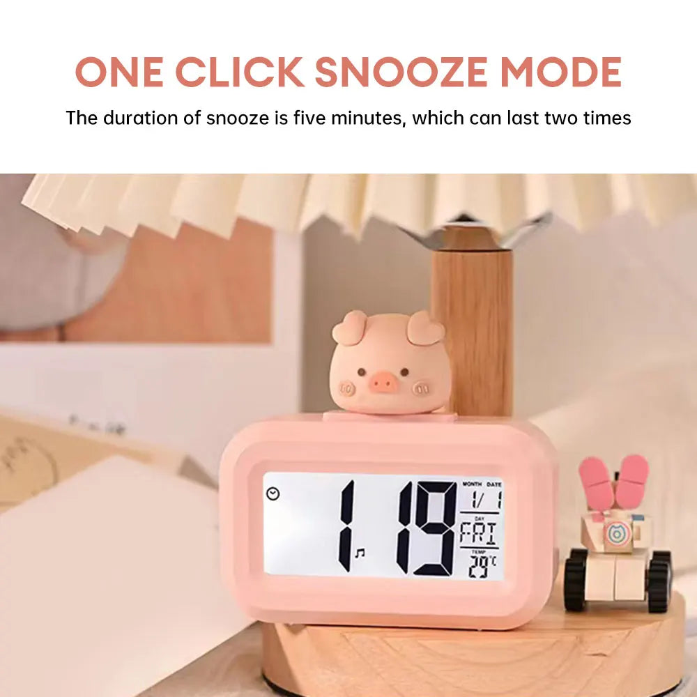 LED Digital Alarm Clock Date Week Temperature Display Electronic Table Clock Table Clock Battery Powered Snooze Clock Home Decor