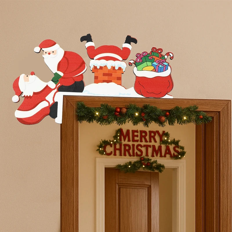 Christmas Wooden Ornament Christmas Party Decoration 2025 Xmas Santa Claus Snowman Pendants Navidad Natal New Year Gift 2026