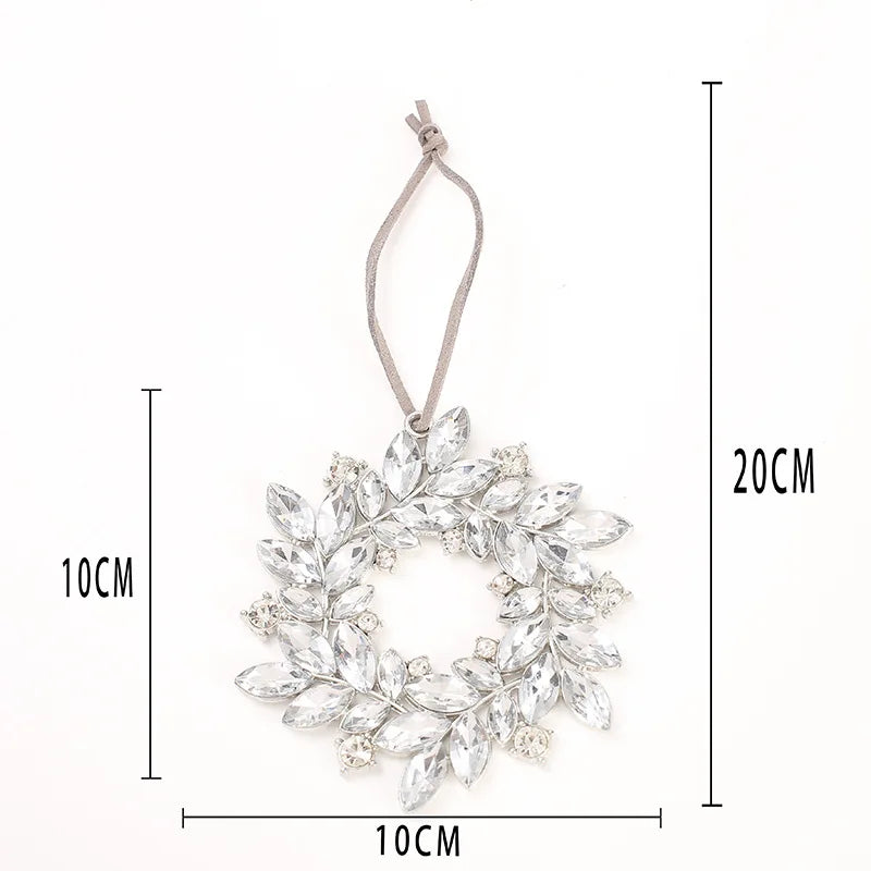 Christmas Crystal Clear Acrylic Snowflake Walking Stick Xmas Tree Pendant Ornaments Christmas Decoration For Home Navidad Noel