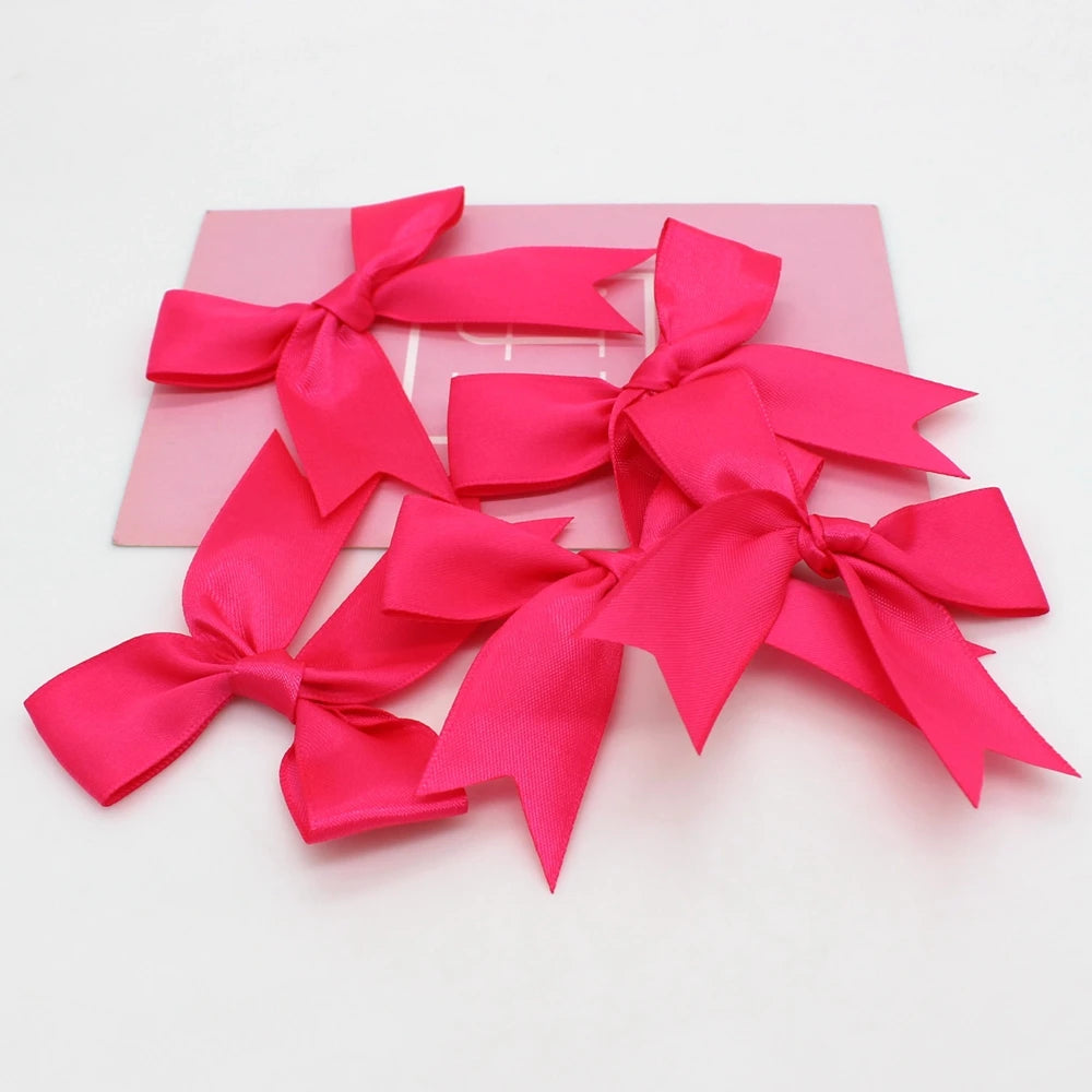 30pcs/lot 85mm ribbon bow craft bow pink white floral gift tie wedding decoration bow DIY birth party baking decoration