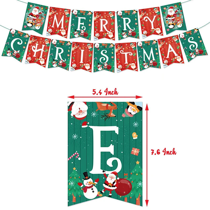 2025 Christmas Decoration Balloons Santa Claus Elk Snowman Pattern Printed Latex Balloon Letter Flag New Year Decorative Balloon