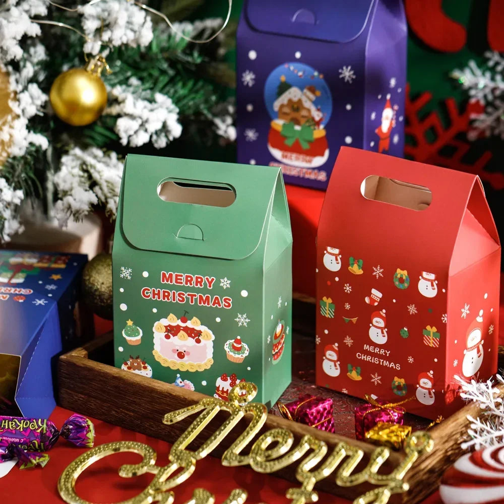 Christmas Gift Bags Small Gifts Cookies Colourful Boxes Christmas Eve Handheld Candy Boxes Father Christmas Christmas Gifts
