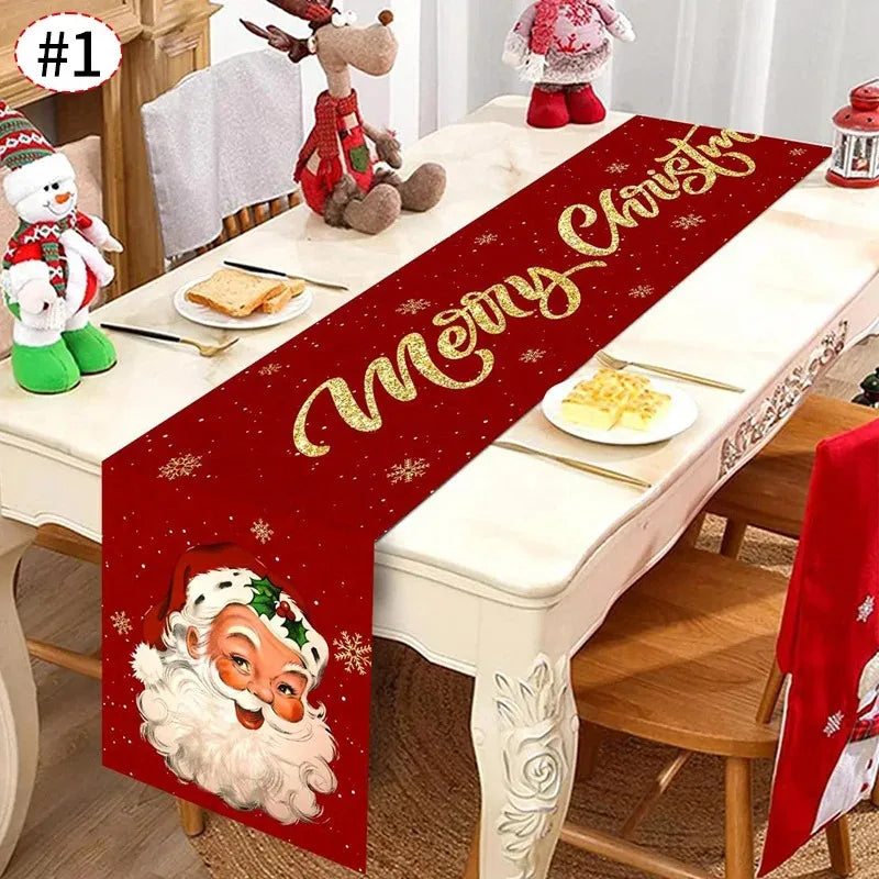 Christmas Decoration 2025 New Year Tablecloth Decoration Running Table Accessories Home Room Decoration 2026 New Year Gifts