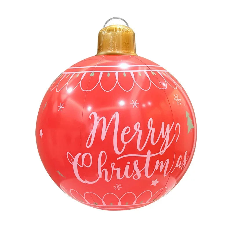 60cm Giant Luminous Inflatable Christmas Ball With No Lights Pvc Outdoor Xmas Decoration Ball Holiday Yard Lawn Porch Decor 2025
