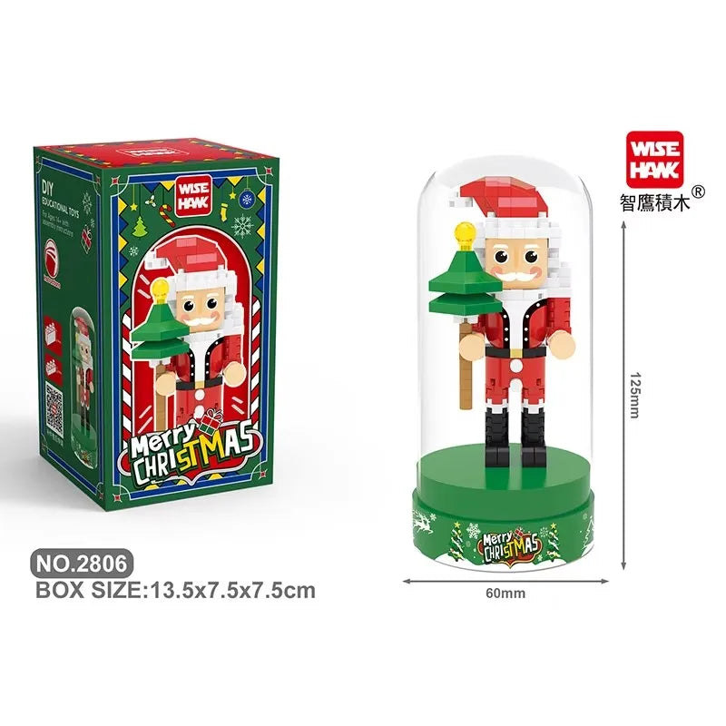 Retro Soldier Shaped Creative Miniature Building Block Model Christmas Home Ornament DIY Educational Kids Toys Holiday Gifts