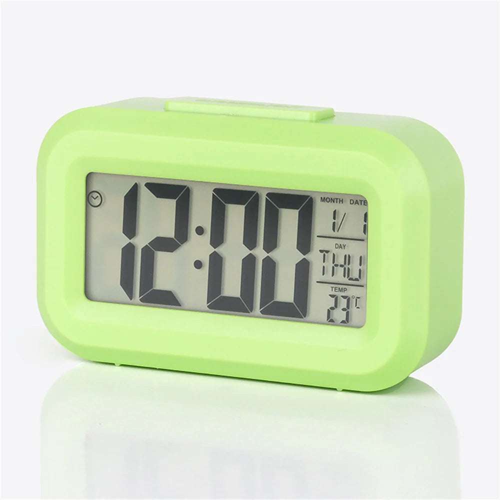 LED Digital Alarm Clock Electronic Digital Alarm Screen Desktop Clock For Home Office Backlight Snooze Data Calendar Desk Clocks