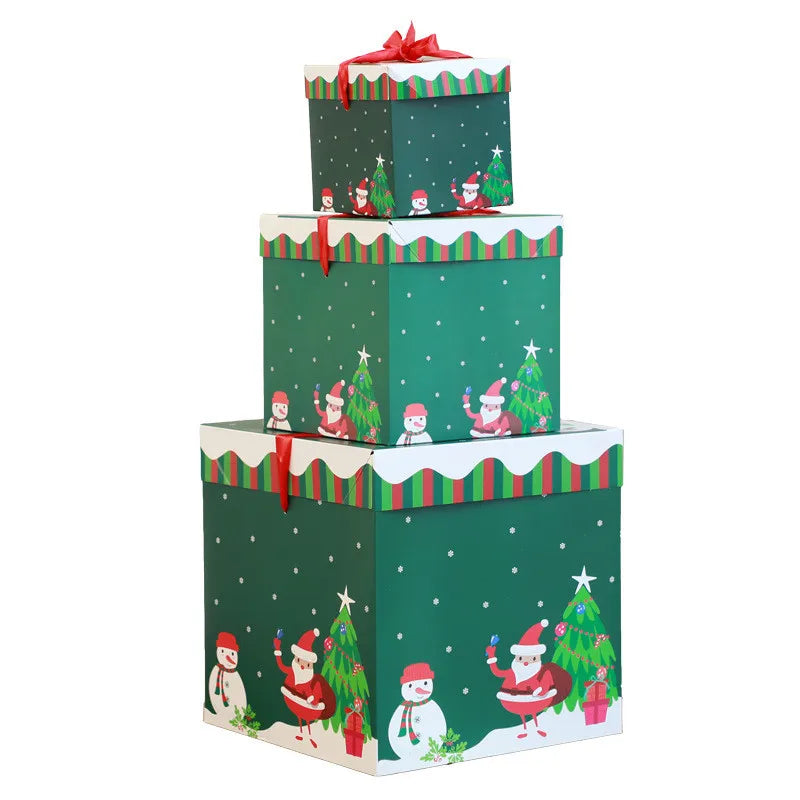 Christmas Gift Boxes Packing Gift Merry Christmas Decorative Carton For Xmas Home Party Decor Navidad New Year Candy Box Case