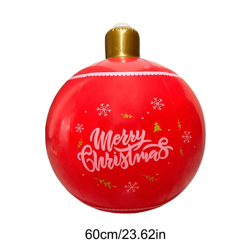60cm Giant Inflatable Christmas Balls PVC Giant Big Large Balls Xmas Tree Decorations Toy Outdoor Xmas Holiday Yard Lawn Balls