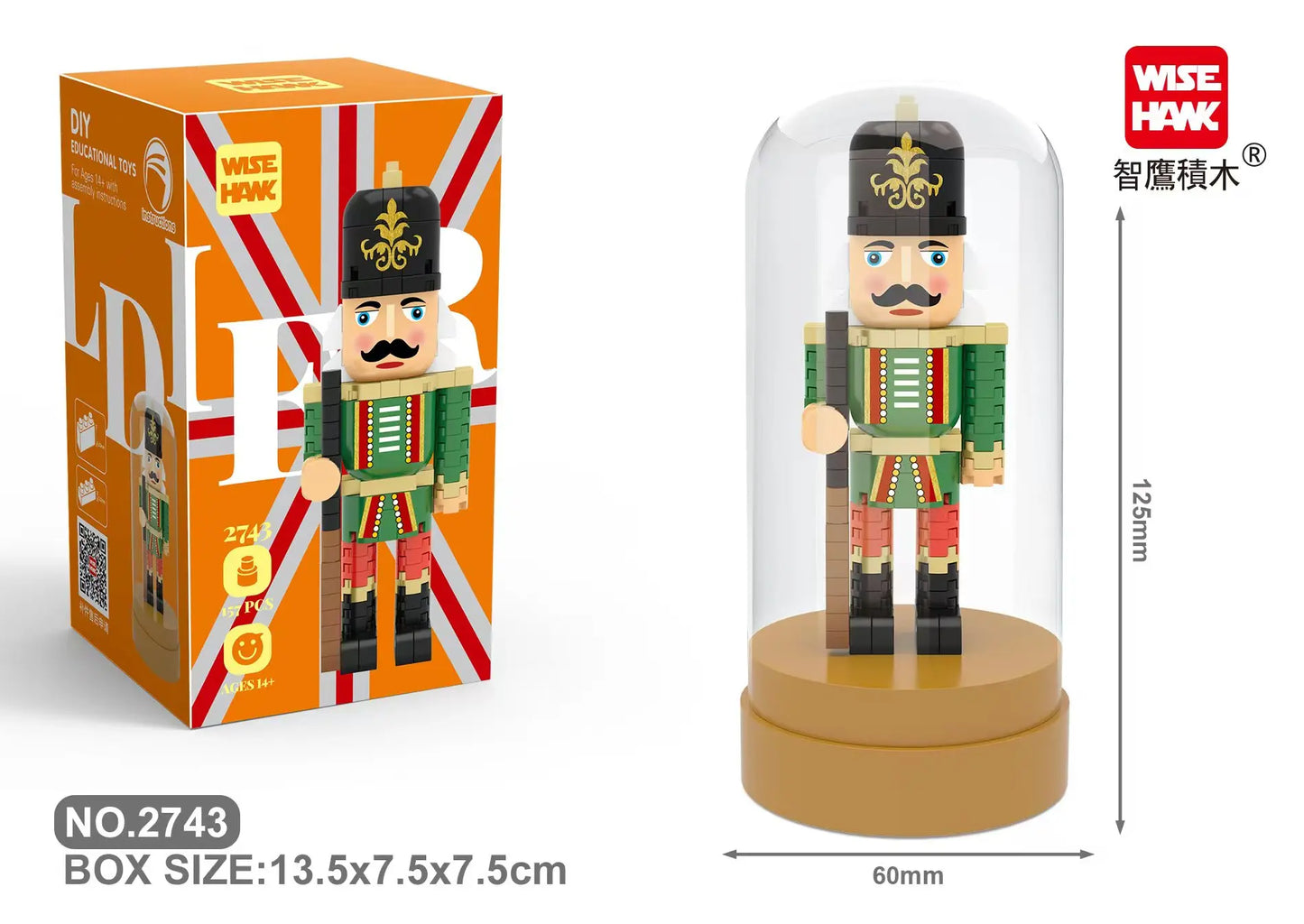 Retro Soldier Shaped Creative Miniature Building Block Model Christmas Home Ornament DIY Educational Kids Toys Holiday Gifts