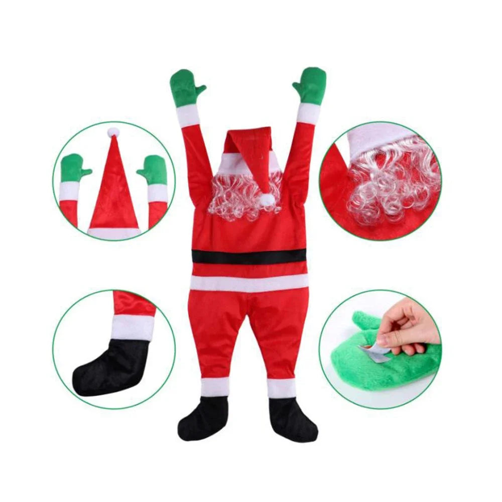 Climbing Santa Claus Hanging Plush for Window, Balcony, Roof, Chimney, Outdoor Christmas Decoration, Festival Merry Gift 2025