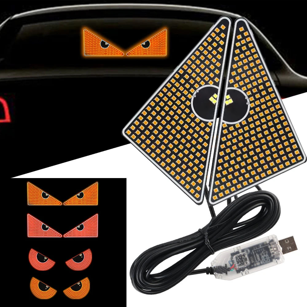 Truck Devil's Eye Light RGB Dynamic Demon Eye Decorative Light Led Display Decor Pixel Panel Windshield USB 5V Multi-Mode Lamp