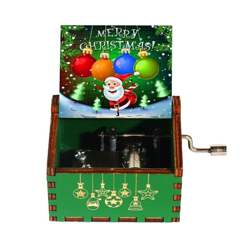 Christmas Halloween Music Box, Wooden Hand Crank Music Box, Merry Christmas, Birthday Present, Special Festival Home Decoration