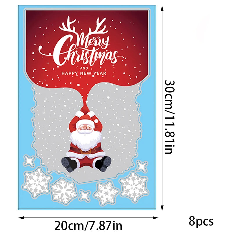 MissDeer Christmas Santa Claus Window Stickers Wall Ornaments Pendant Merry Christmas For Home Decor New Year Glass Decal