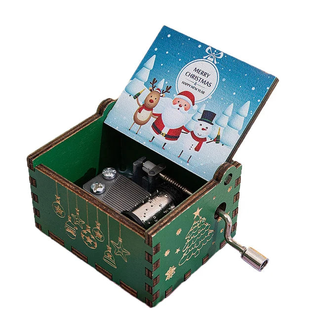 Christmas Halloween Music Box, Wooden Hand Crank Music Box, Merry Christmas, Birthday Present, Special Festival Home Decoration