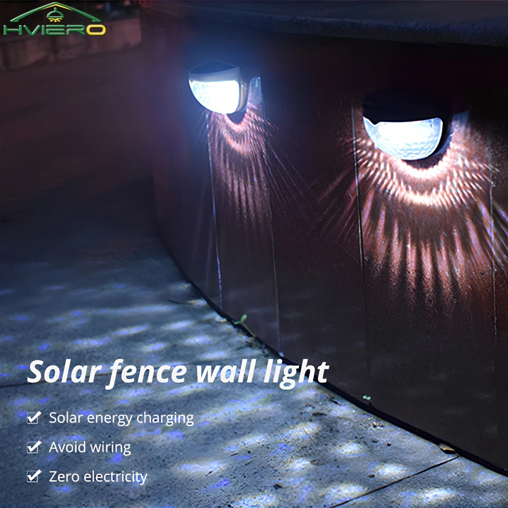 LED Solar Fence Lamp Outdoor Waterproof Wall Lights Corrugated Lights for Fence Terrace Garden Path Decorative Light Warm White