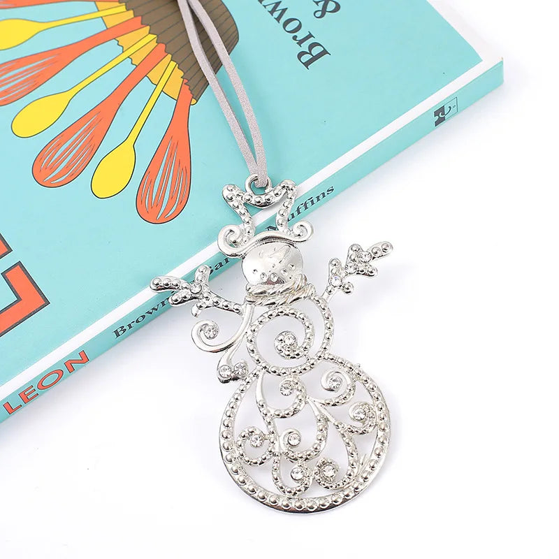 Christmas Crystal Clear Acrylic Snowflake Walking Stick Xmas Tree Pendant Ornaments Christmas Decoration For Home Navidad Noel