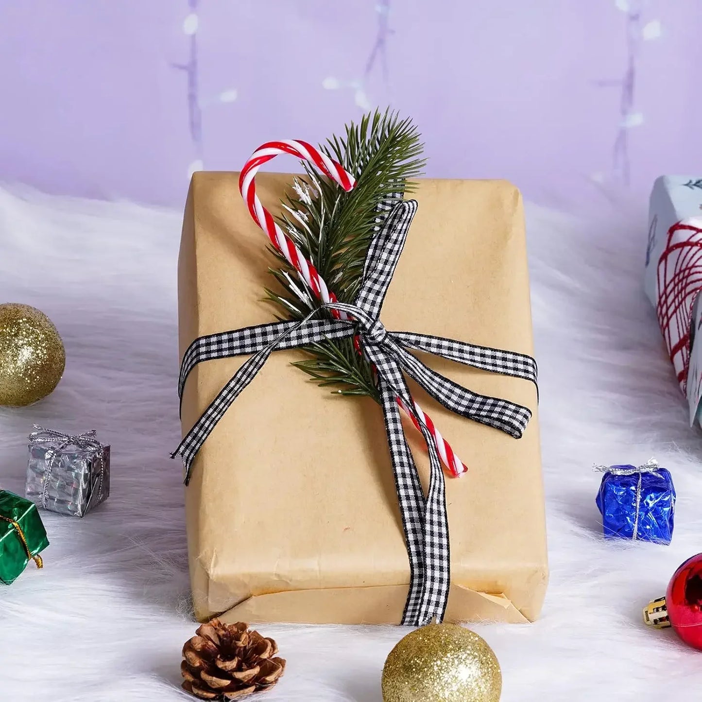 Acrylic Candy Cane Pendant Xmas Tree Twisted Crutch Hanging Ornament Happy New Year Christmas Party Home Decoration Red Green