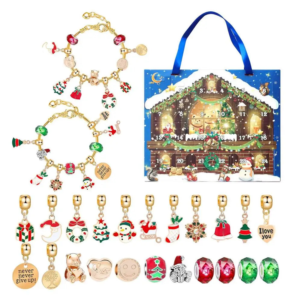 Bracelet Advent Calendar 2023 Christmas Calendar For Jewelry Making DIY Charm Bracelet Gifts For Birthday And Children's Day