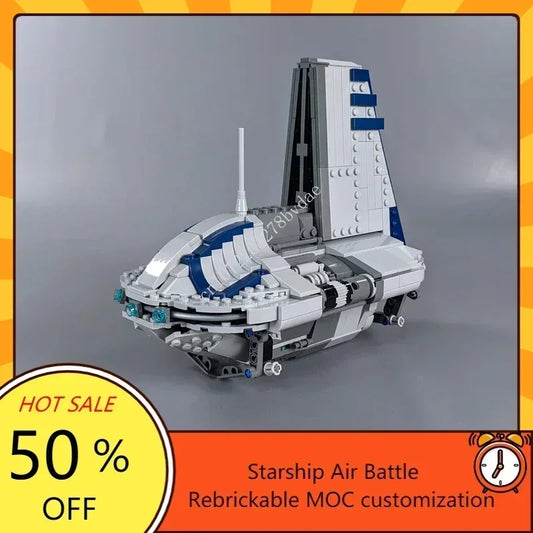 864PCS MOC Space Battle Sheathipede-class Transport Shuttle Model Custom Puzzles Technology  DIY Assembly Toys Xmas Kids Gifts