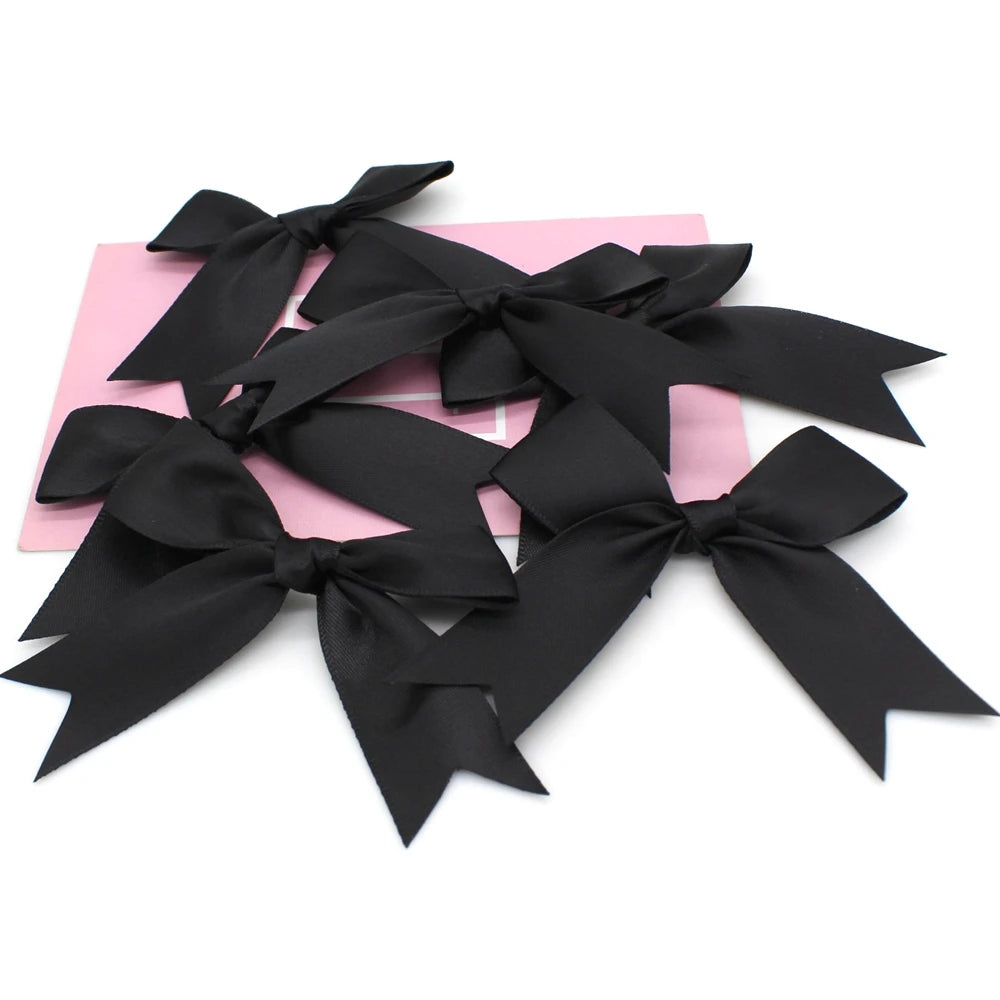 30pcs/lot 85mm ribbon bow craft bow pink white floral gift tie wedding decoration bow DIY birth party baking decoration
