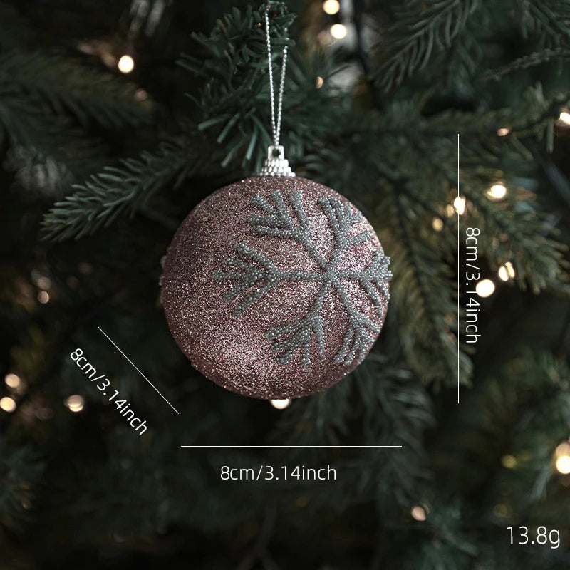 6/12/24/36PCS Christmas Balls Ornament Xmas Tree Hanging Bauble Pendant 2025 Christmas Decoration Home Party Photo Porps Navidad