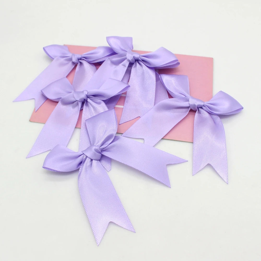 30pcs/lot 85mm ribbon bow craft bow pink white floral gift tie wedding decoration bow DIY birth party baking decoration