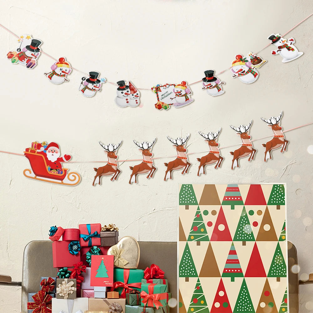 2M Christmas Decoration Santa Claus Flag Raising Xmas Tree Pendant for Home Decor 2026 New Year Party Gift Navidad Accessories