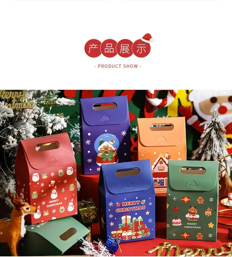 Christmas Gift Bags Small Gifts Cookies Colourful Boxes Christmas Eve Handheld Candy Boxes Father Christmas Christmas Gifts