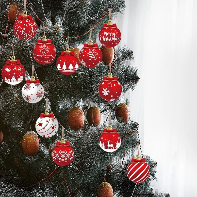 6/12/24/36PCS Christmas Balls Ornament Xmas Tree Hanging Bauble Pendant 2025 Christmas Decoration Home Party Photo Porps Navidad