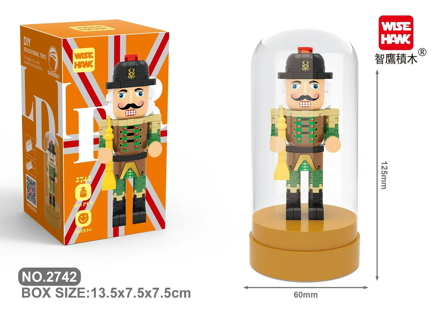 Retro Soldier Shaped Creative Miniature Building Block Model Christmas Home Ornament DIY Educational Kids Toys Holiday Gifts