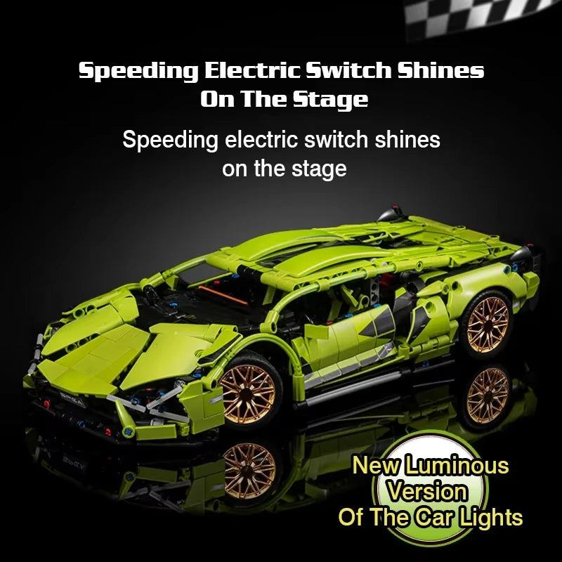 New 1280Pcs Technical Building Blocks Racing Car Model Remote Control Electric RC Car Version Optional Construction Toys For Boy