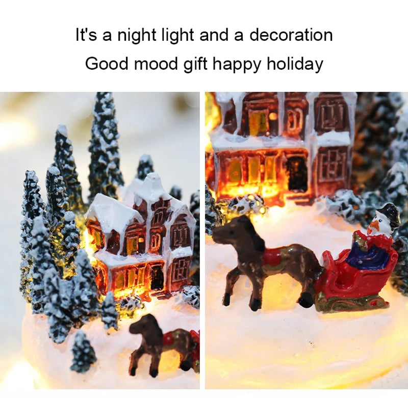 Christmas Decorations  LED Night Lights Luminous Micro Landscape House Children's Creative Gift Christmas New Year Ornaments